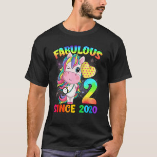 Camiseta 2 años, segundo cumpleaños, unicornio Chica Fabulo