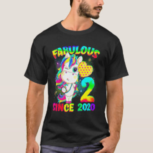 Camiseta 2 años, segundo cumpleaños, unicornio Chica Fabulo