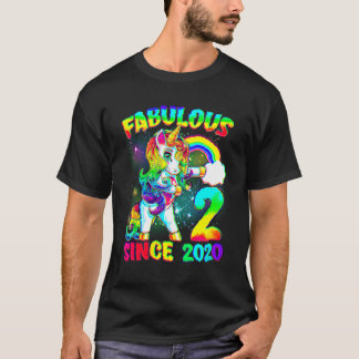 Camiseta 2 años, segundo cumpleaños, unicornio Chica Fabulo