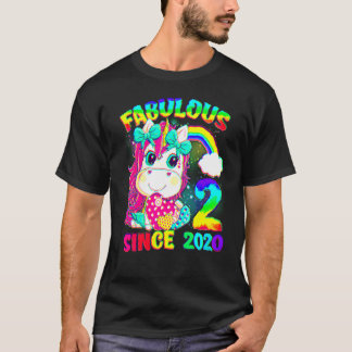 Camiseta 2 años, segundo cumpleaños, unicornio Chica Fabulo