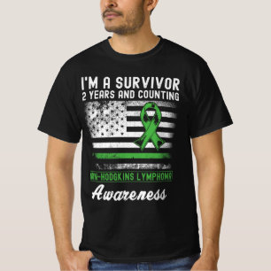Camiseta 2 años sin cáncer Sobreviviente de linfoma no Hodg
