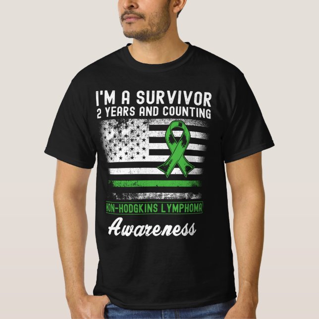 Camiseta 2 años sin cáncer Sobreviviente de linfoma no Hodg (Anverso)