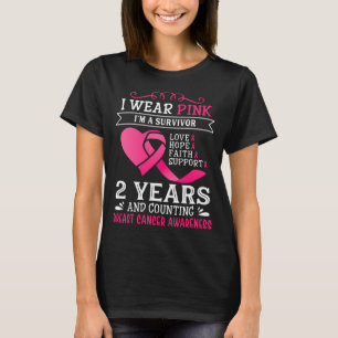 Camiseta 2 años sin cáncer uso rosado soy una oportunidad d