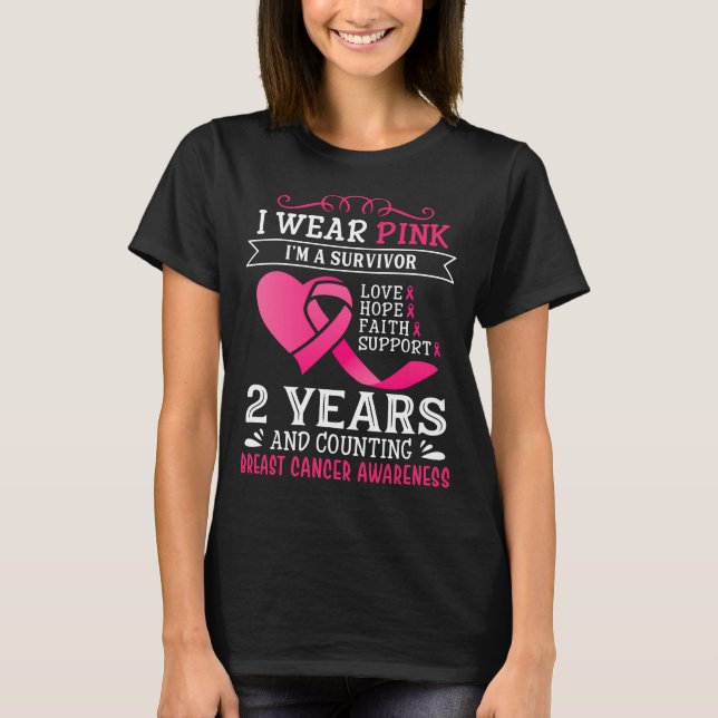 Camiseta 2 años sin cáncer uso rosado soy una oportunidad d (Anverso)
