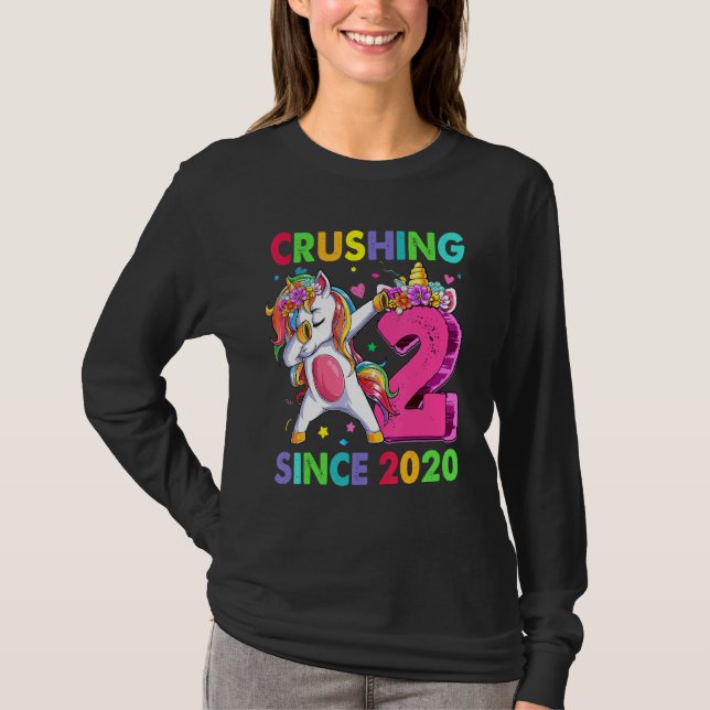 Camiseta 2 Aplastándolo desde 2020 Dabbing Unicorn Segundo  (Anverso)