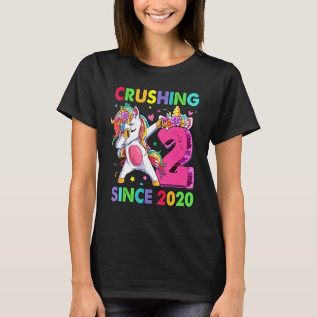 Camiseta 2 Aplastándolo desde 2020 Dabbing Unicorn Segundo  (Anverso)