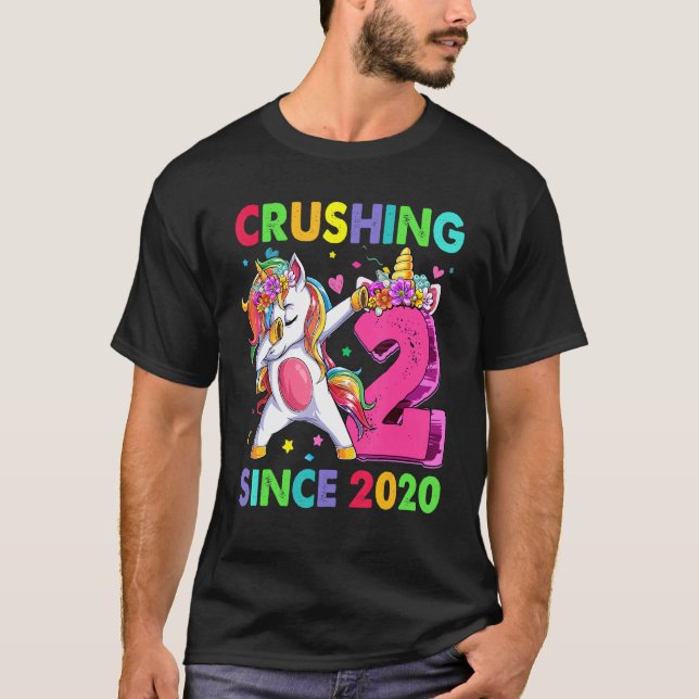 Camiseta 2 Aplastándolo desde 2020 Dabbing Unicorn Segundo  (Anverso)