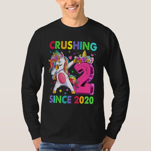 Camiseta 2 Aplastándolo desde 2020 Dabbing Unicorn Segundo  (Anverso)