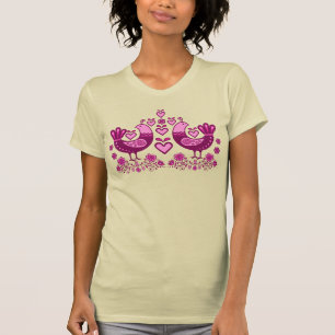 Camiseta 2 aves de amor populares, aves folclóricas escandi