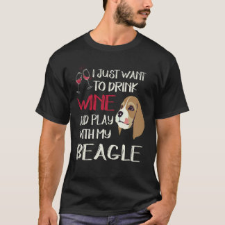 Camiseta 2 Beber Vino Y Jugar Con Mi Beagle