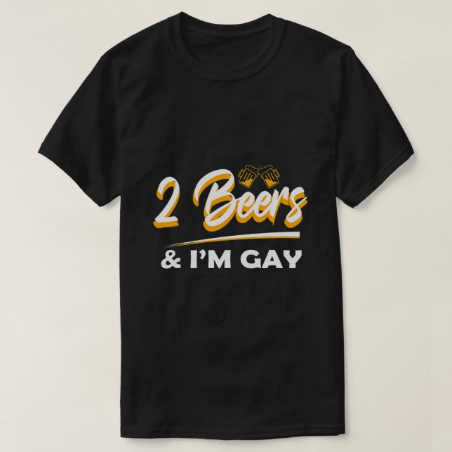 Camiseta 2 Cervezas Im Gay Funny Beer Cita Citas L (Diseño del anverso)