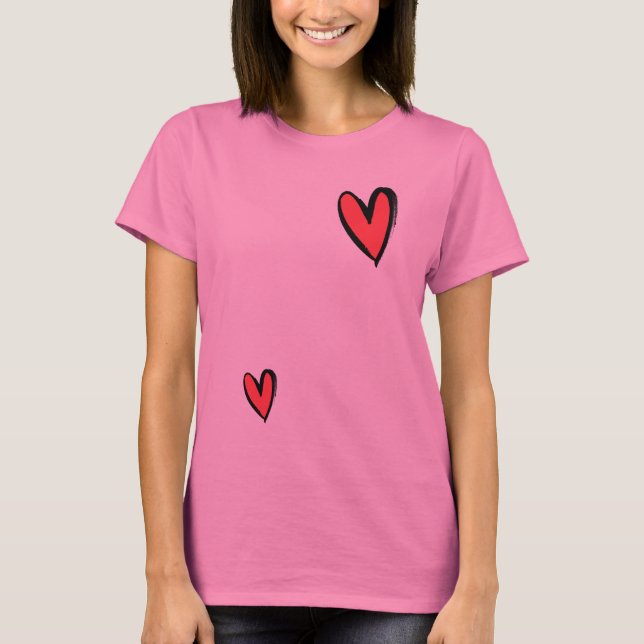 Camiseta 2 Corazones en un envase (Anverso)