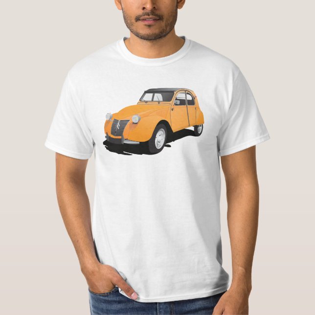 Camiseta 2 CV (deux chevaux), naranja (Anverso)