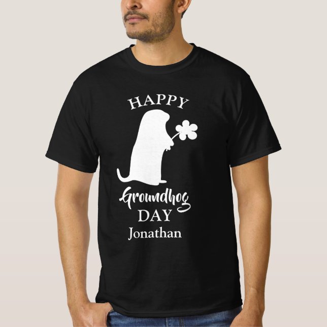 Camiseta 2 de febrero | Nombre personalizado del Feliz Día  (Anverso)