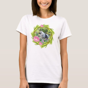Camiseta 2 del Keeshond de los tulipanes de la