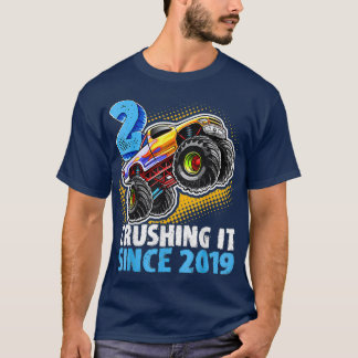 Camiseta 2 Desde 2019 Monster Truck 2nd Birthda