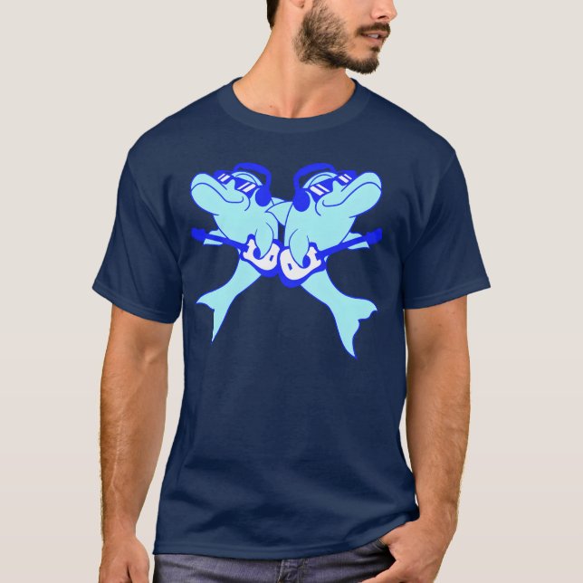 Camiseta 2 Dolphinswo Friends Playing Guitar Bandeam friend (Anverso)