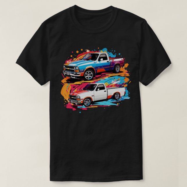 Camiseta 2 en 1 camión de arrastre Chevy S10 (Diseño del anverso)