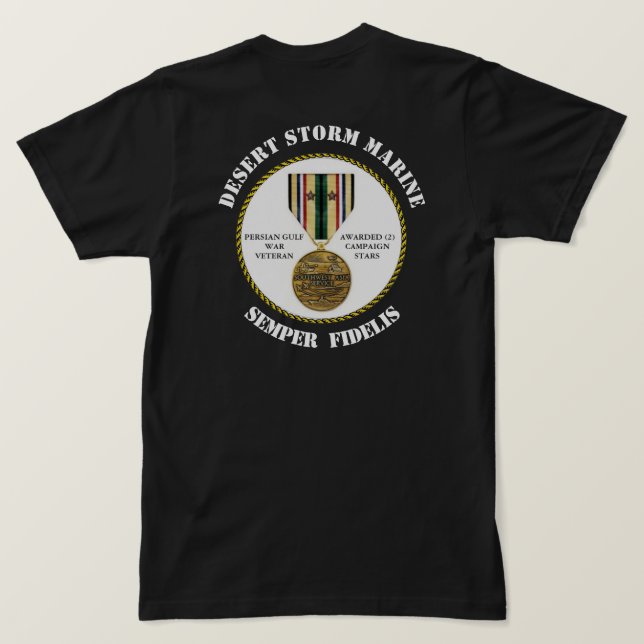 Camiseta 2 ESTRELLAS DE CAMPAÑA FUERTE Tormenta marina SEMP (Reverso del diseño)