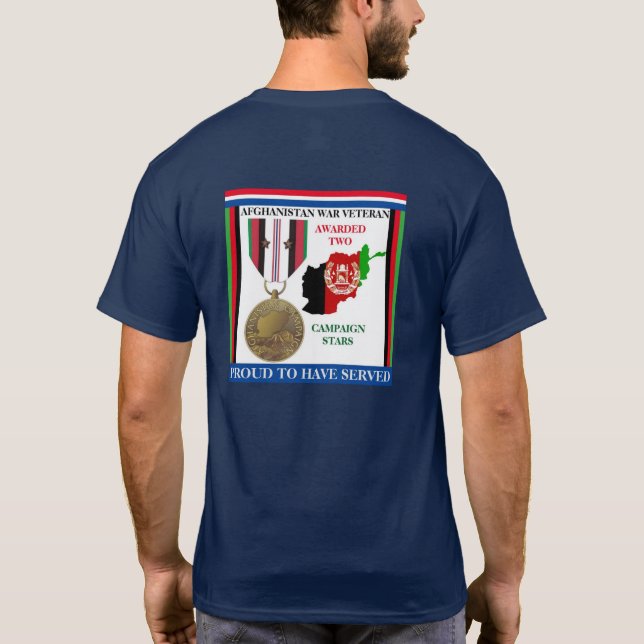 CAMISETA 2 ESTRELLAS DE CAMPAÑA VETERANO DE GUERRA AFGANIST (Reverso)