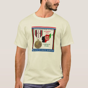 CAMISETA 2 ESTRELLAS DE CAMPAÑA VETERANO DE GUERRA EN AFGA