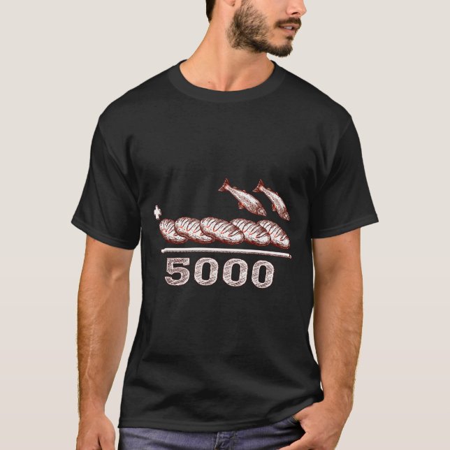 Camiseta 2 Fishes 5 Breads Jesus Feeds The 5000 Christian B (Anverso)