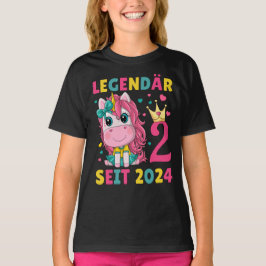Camiseta 2. Geburtstag Mädchen Einhorn Legendär Seit 2024