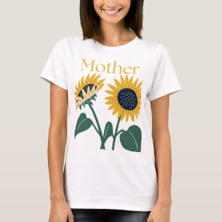 Camiseta 2 girasoles grandes con "madre"