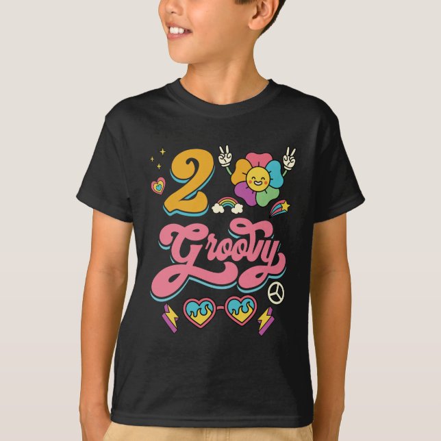 Camiseta 2 Groovy 2º cumpleaños Chica de 2 años (Anverso)