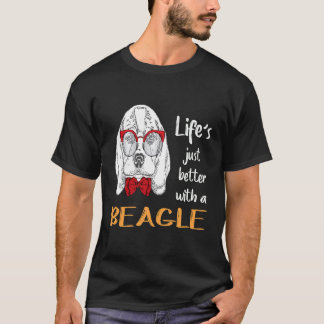 Camiseta 2 La vida es mejor con un Beagle