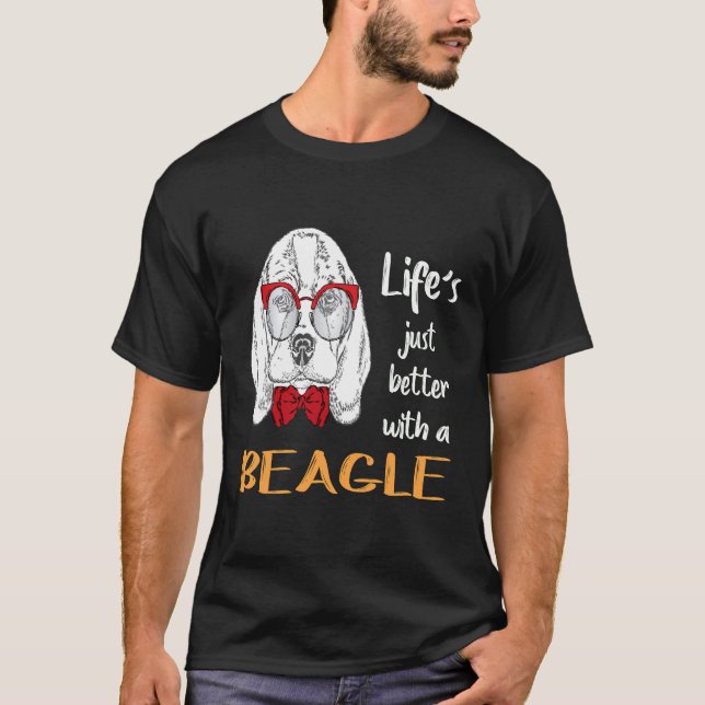 Camiseta 2 La vida es mejor con un Beagle (Anverso)