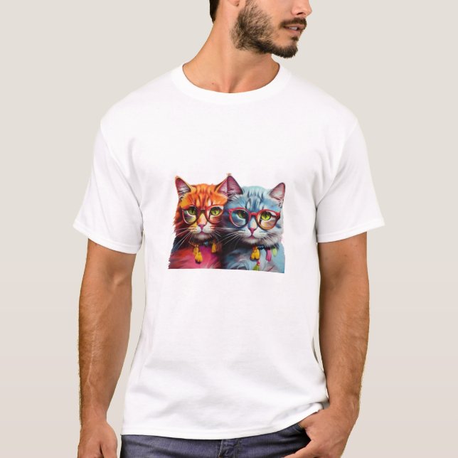 Camiseta 2 lindos gatos T-Shirt (Anverso)