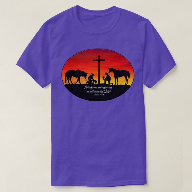 Camiseta 2 Manos De Vaca Rezando Al Atardecer Cruzado (Diseño del anverso)