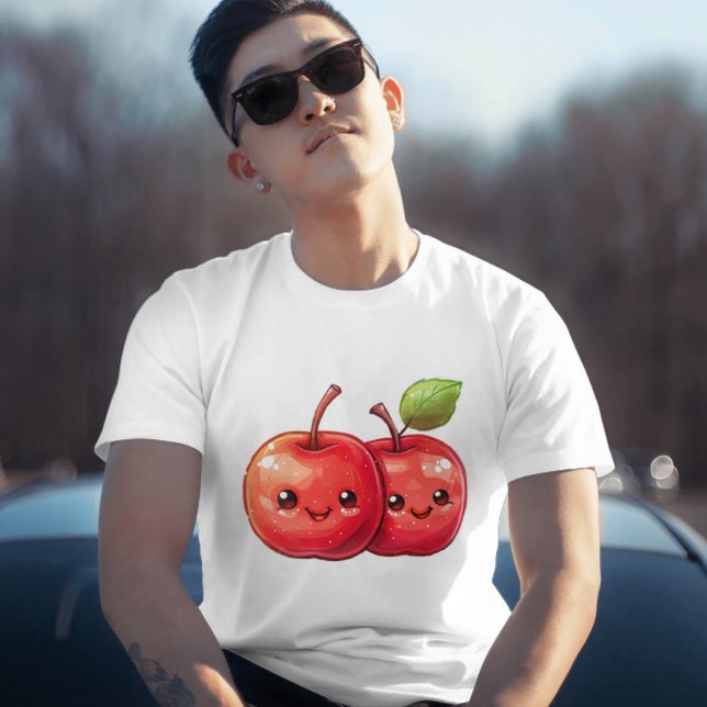 Camiseta 2 manzanas kawaii lindas (Subido por el creador)