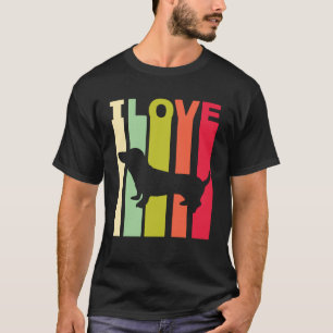 Camiseta 2 Me encanta Dachshund Distressed Vintage Regalos 