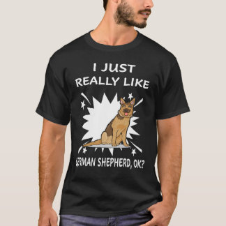 Camiseta 2 Me gusta mucho el pastor alemán OK