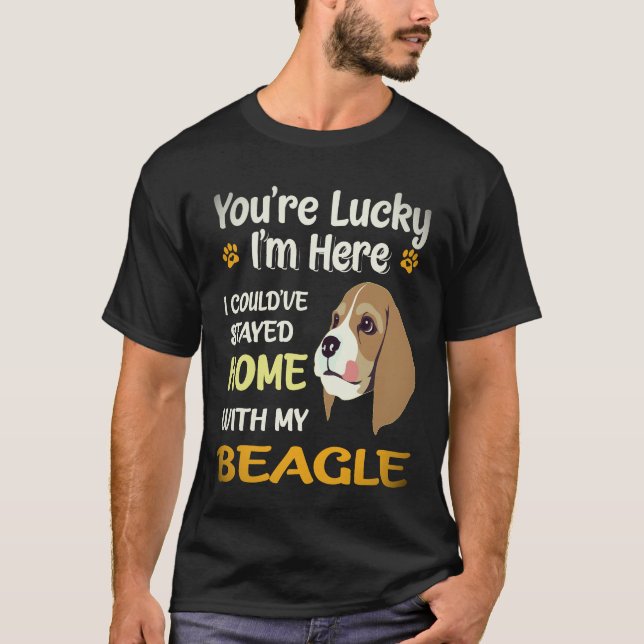 Camiseta 2 Me quedé en casa con mi Beagle (Anverso)