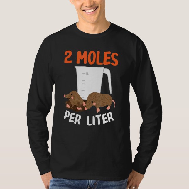 Camiseta 2 Moles por litro Diseño Químico De Ciencia Animal (Anverso)