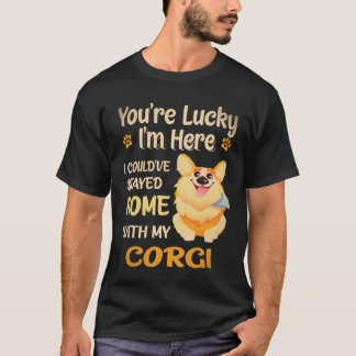 Camiseta 2 Podría Haberme Quedado en Casa Con Corgi