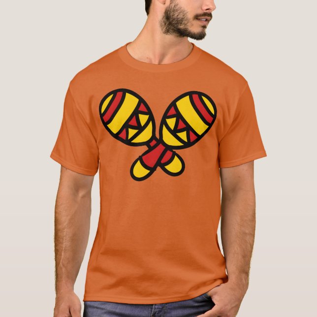Camiseta 2 rattles music band sombrero party hat celebrate  (Anverso)