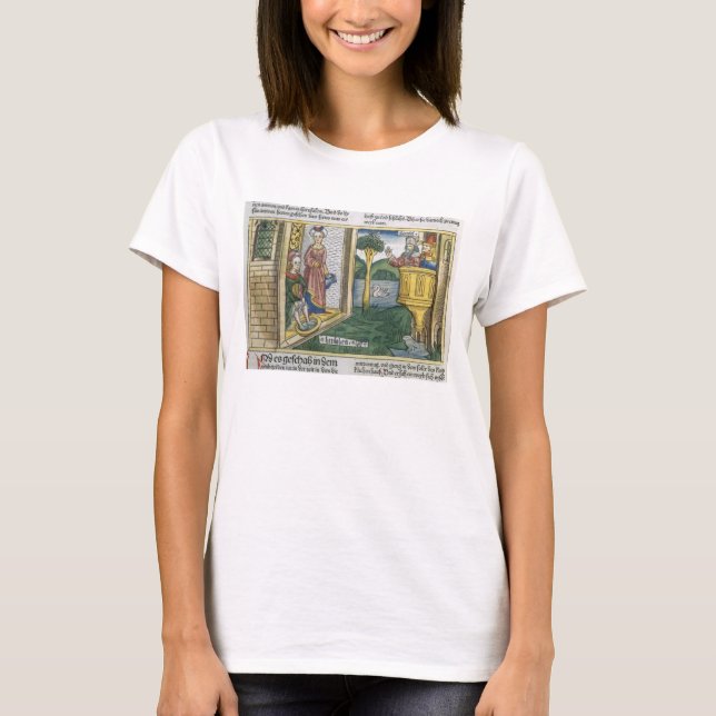 Camiseta 2 Samuel 11 1-5 David ve a Bathsheba bañarse, de (Anverso)