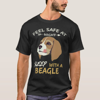Camiseta 2 Siente Seguro Por La Noche Duerme Con Un Beagle