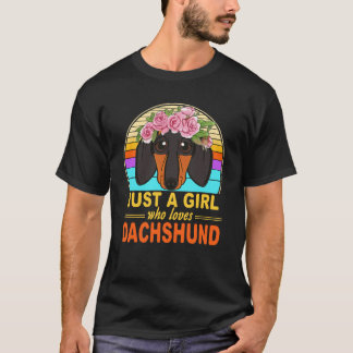 Camiseta 2 Solo Una Chica Que Ama Dachshund Vintage