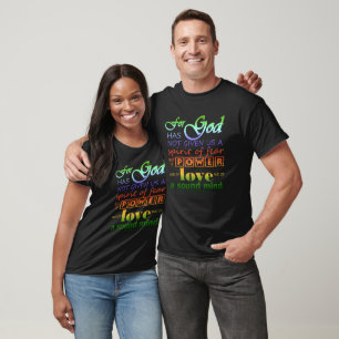 Camiseta 2 Timothy 1:7 Biblia Verso Poder Amor Sonido Mente
