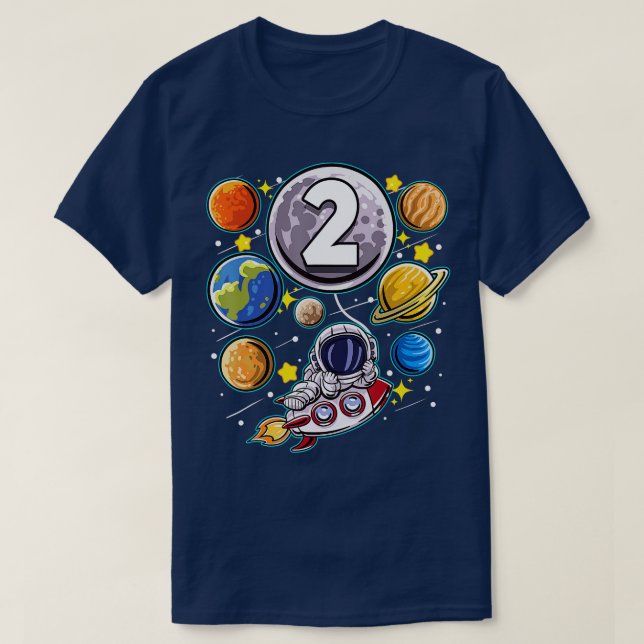Camiseta 2 Year Old Birthday Astronaut 2nd Space Boy Birthd (Diseño del anverso)