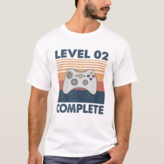 Camiseta 2 Year Wedding Anniversary For Him Her Level 2 Com (Anverso)