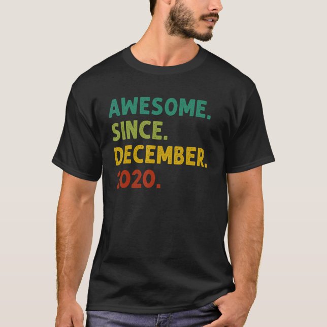 Camiseta 2 Years Old  Awesome Since December 2020 2nd Birth (Anverso)