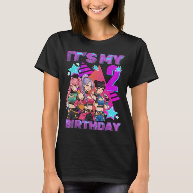 Camiseta 2 Years Old Birthday K P Kids 2nd Birthday Girls K (Anverso)