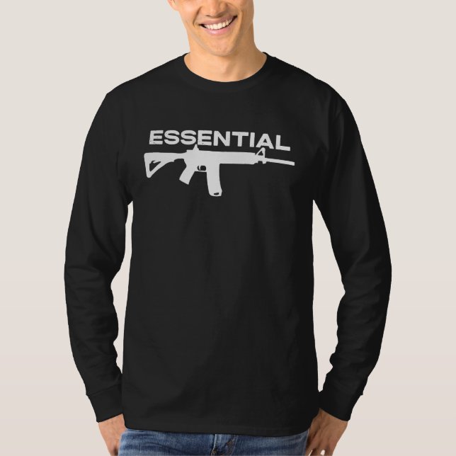 Camiseta 2A 2nd Amendment  Essential AR15  Pro Gun (Anverso)