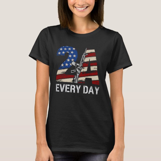 Camiseta 2A AR15 Rifle 2nd Amendment Patriotic Gun Owner (Anverso)
